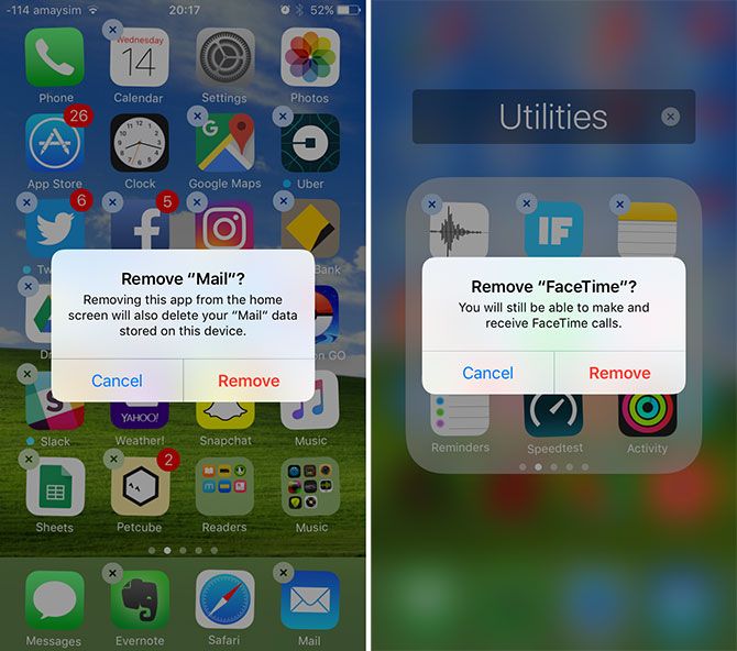 iOS 10 Stock Apps Removal