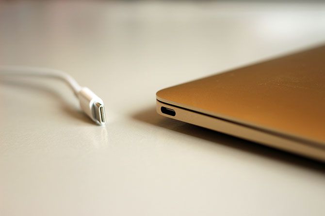 USB-C Cable disconnected from a MacBook for inspection