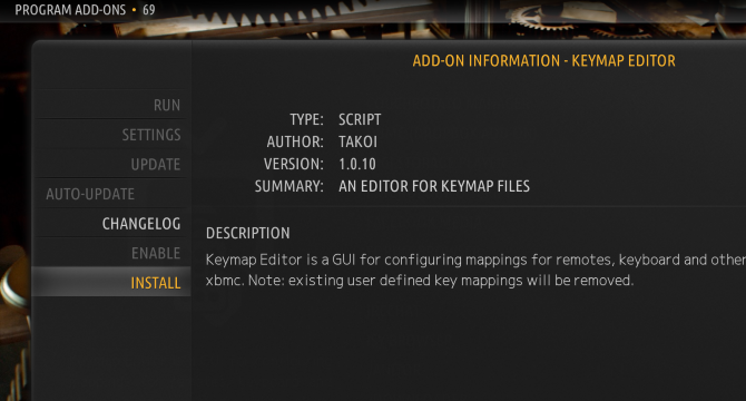 Editar archivos de mapas de teclado para personalizar los atajos de teclado de Kodi