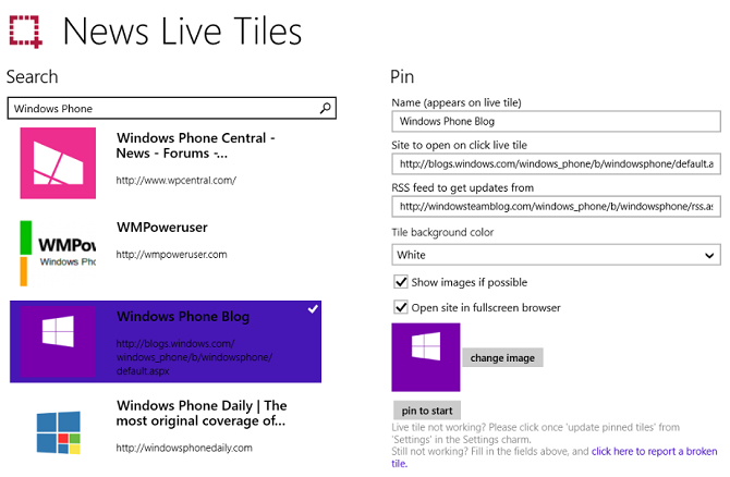 news live tiles app windows 10
