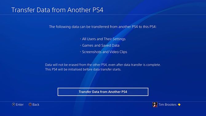 PlayStation 4 Data Transfer Feature