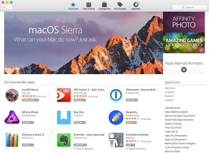 macos sierra download app store