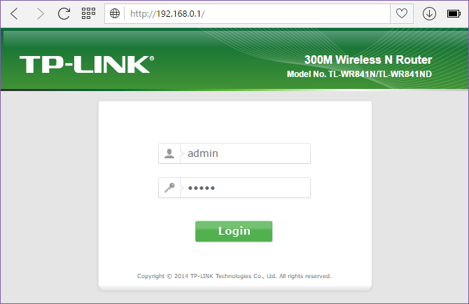 TP-Link Windows 10 router config admin login