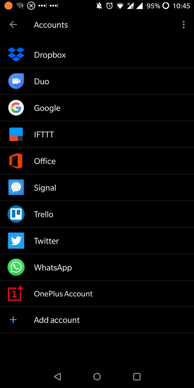 add an app user account to Android