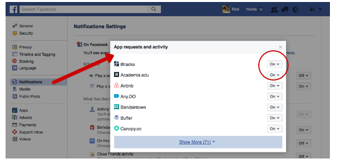 Facebook Tricks and Features -- App Notifications