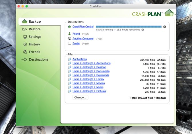 Crashplan App on Mac