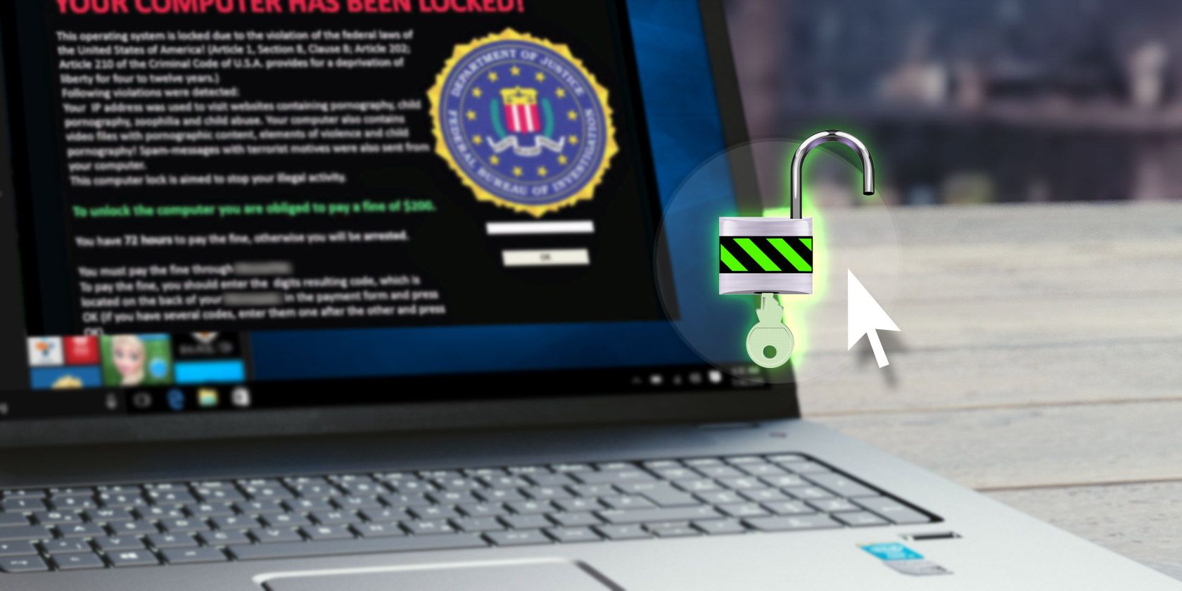 unlock ransomware on laptop