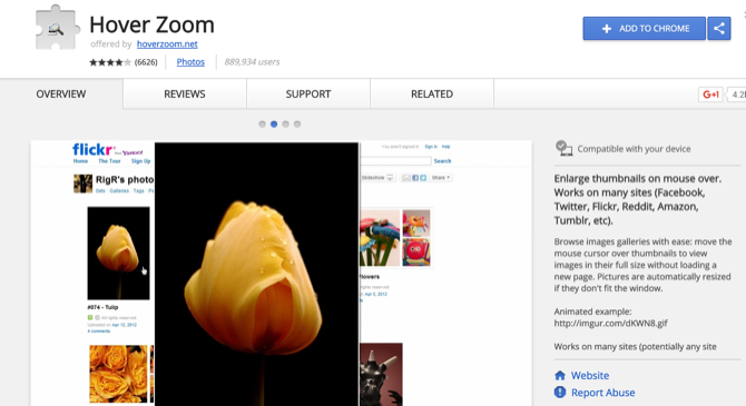 hover zoom chrome store