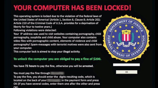 Ransomware Example FBI