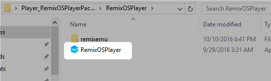 Run Remix OS Player ZIP Folder