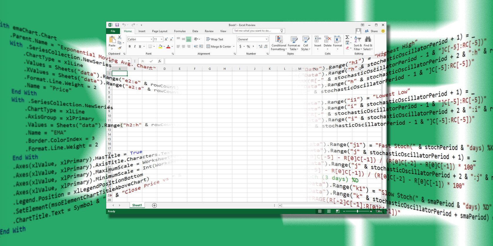 VBA coding in an Excel spreadsheet