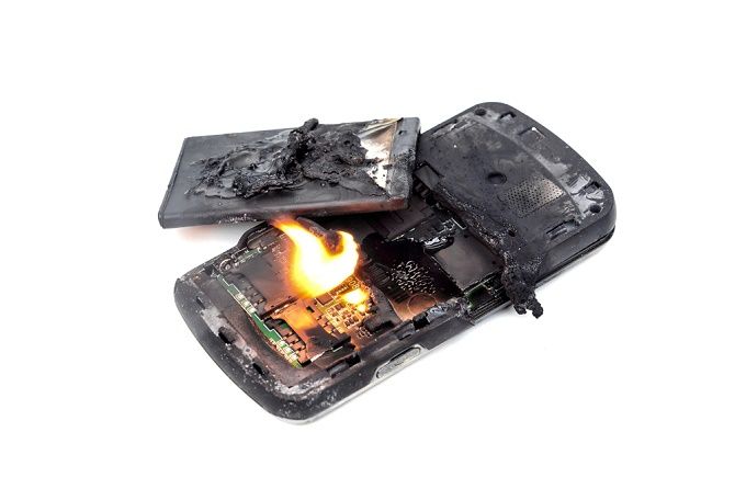 Burnt out smartphone