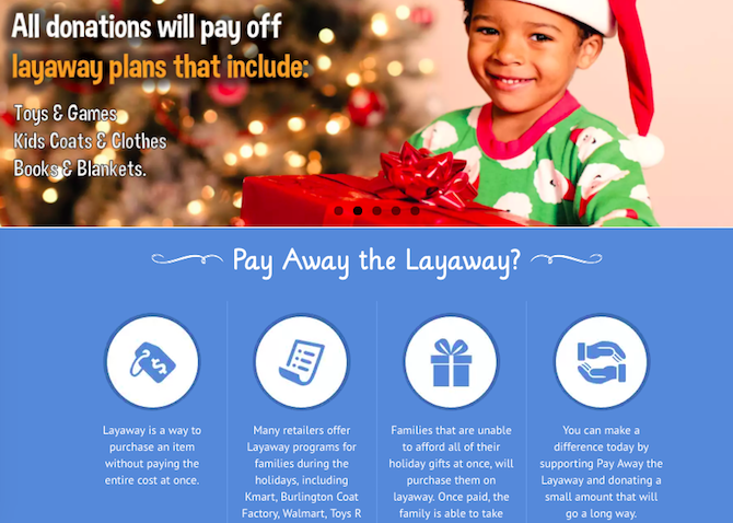 Christmas Charities Online Donate -- Pay Away the Layaway