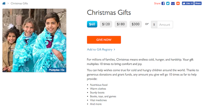 Christmas Charities Online Donate -- World Vision