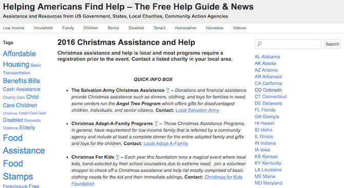 Christmas Charities -- Helping Americans Find Help