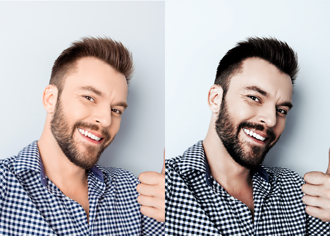 Profile Picture Before and After Photoshop