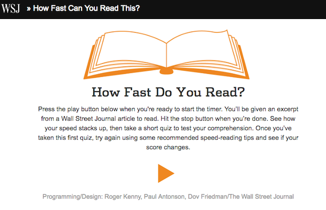 Online Tests -- Reading Speed