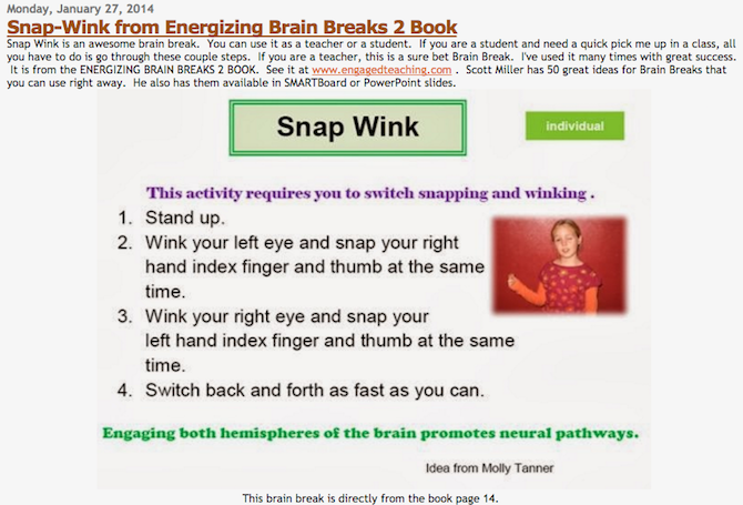 Brain Exercises -- Brain Breaks