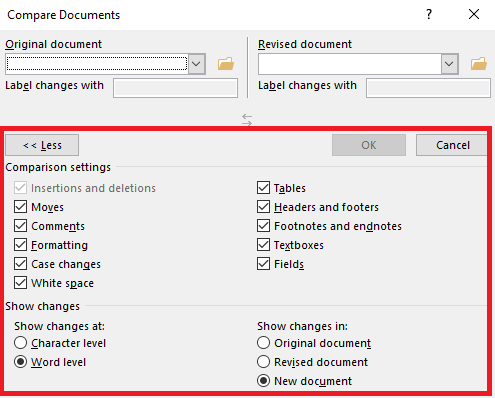 Microsoft Word Compare Docs پیشرفته