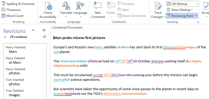 how to merge comments from multiple word documents