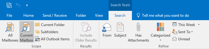 outlook search