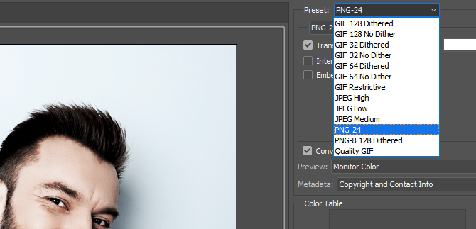 Photoshop Export Image PNG-24