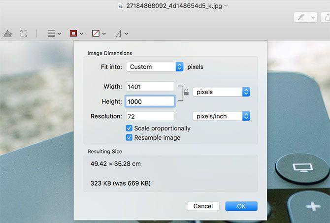 resize photo for facebook cover mac preview