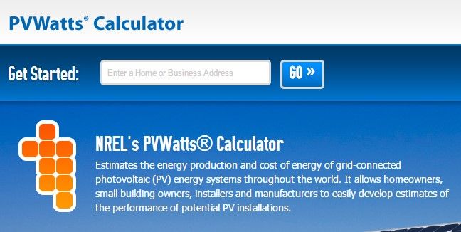 pvwatts solar calculator