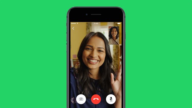 this screenshot shows a daughter chatting with her mother using Whatsapp video calling on the iPhone