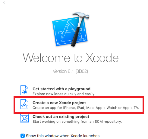 xcode create project
