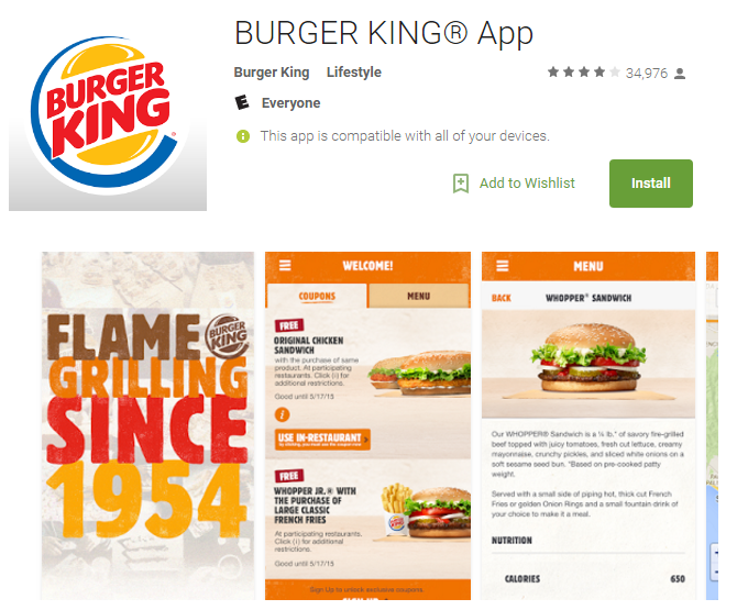burger king android