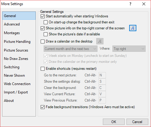 johns background switcher general settings