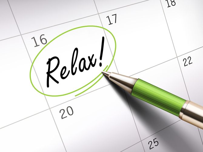 Relax on Calendar Schedule