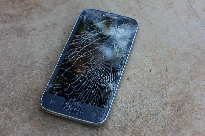Phone with cracked screen