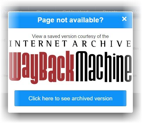 Wayback Machine Chrome extension