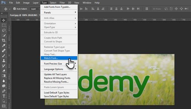 to identify any font using adobe photoshop