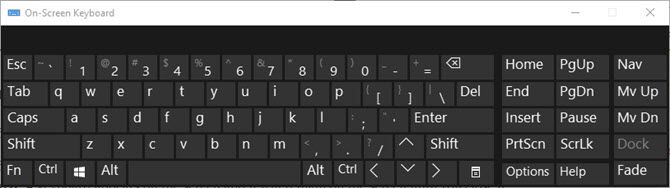Windows 10 On-screen keyboard