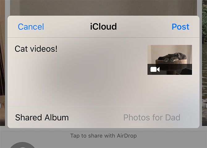 iCloud photos new shared album