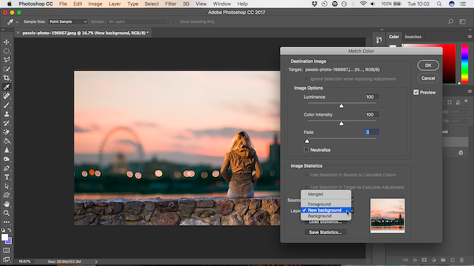 the background of a photo in photoshop