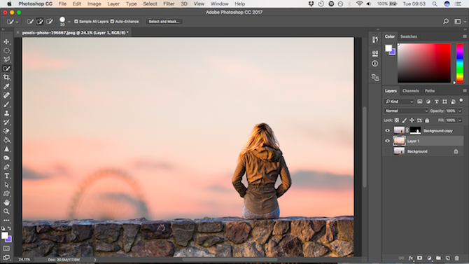 the background of a photo in photoshop