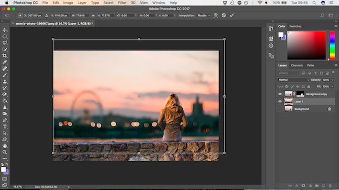 the background of a photo in photoshop