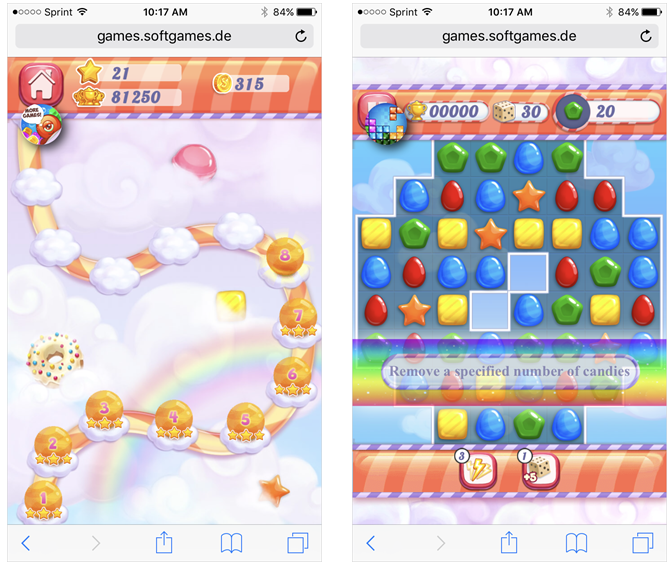 Candy Rain 2 Mobile Browser