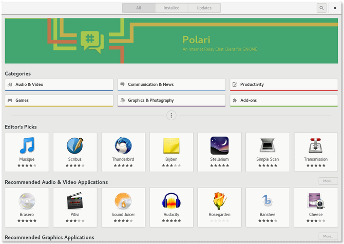 Linux App Stores GNOME Software