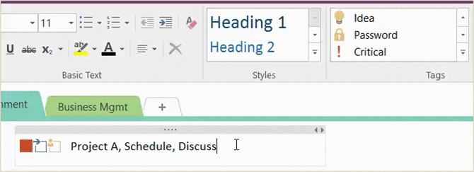 onenote tags