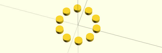 OpenSCAD Circle Distribution