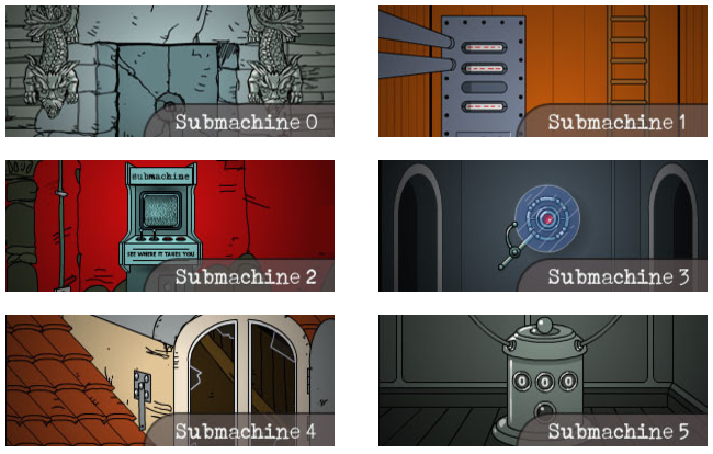 A sampling of the different Submachine games and their environments