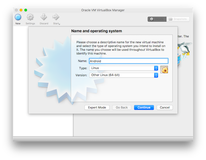 virtualbox android emulator mac