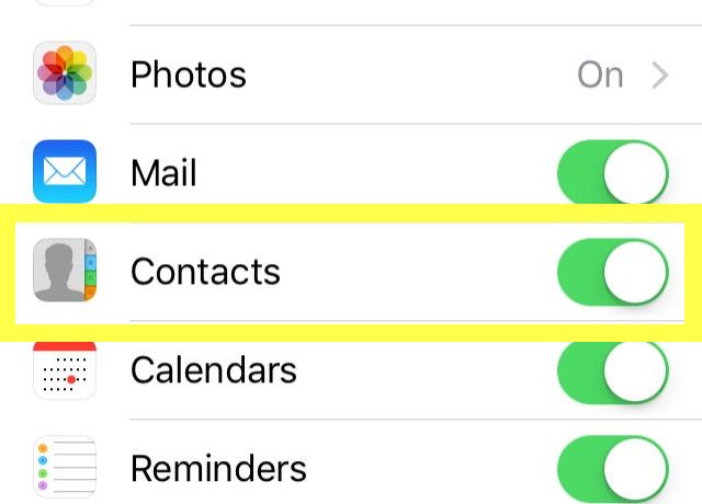 contacts in icloud
