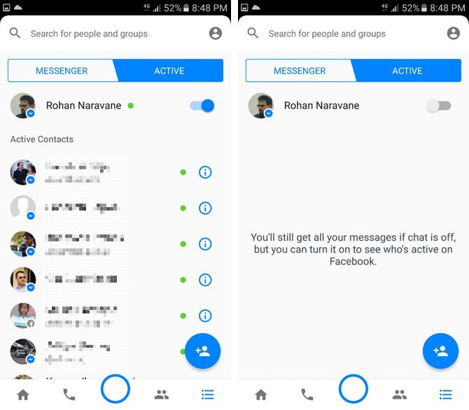 facebook messenger active status