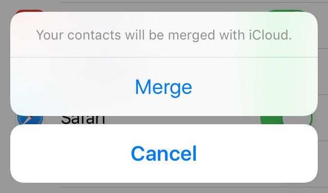 merge contacts with icloud